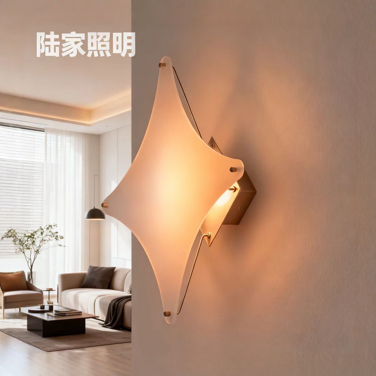 个性菱形mini壁灯卧室客厅背景墙灯具设计师浴室洗手池玄关吸顶灯