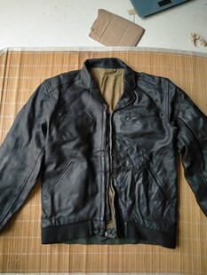 58年的夏飞皮上衣正二老白收藏皮衣外套工装美式