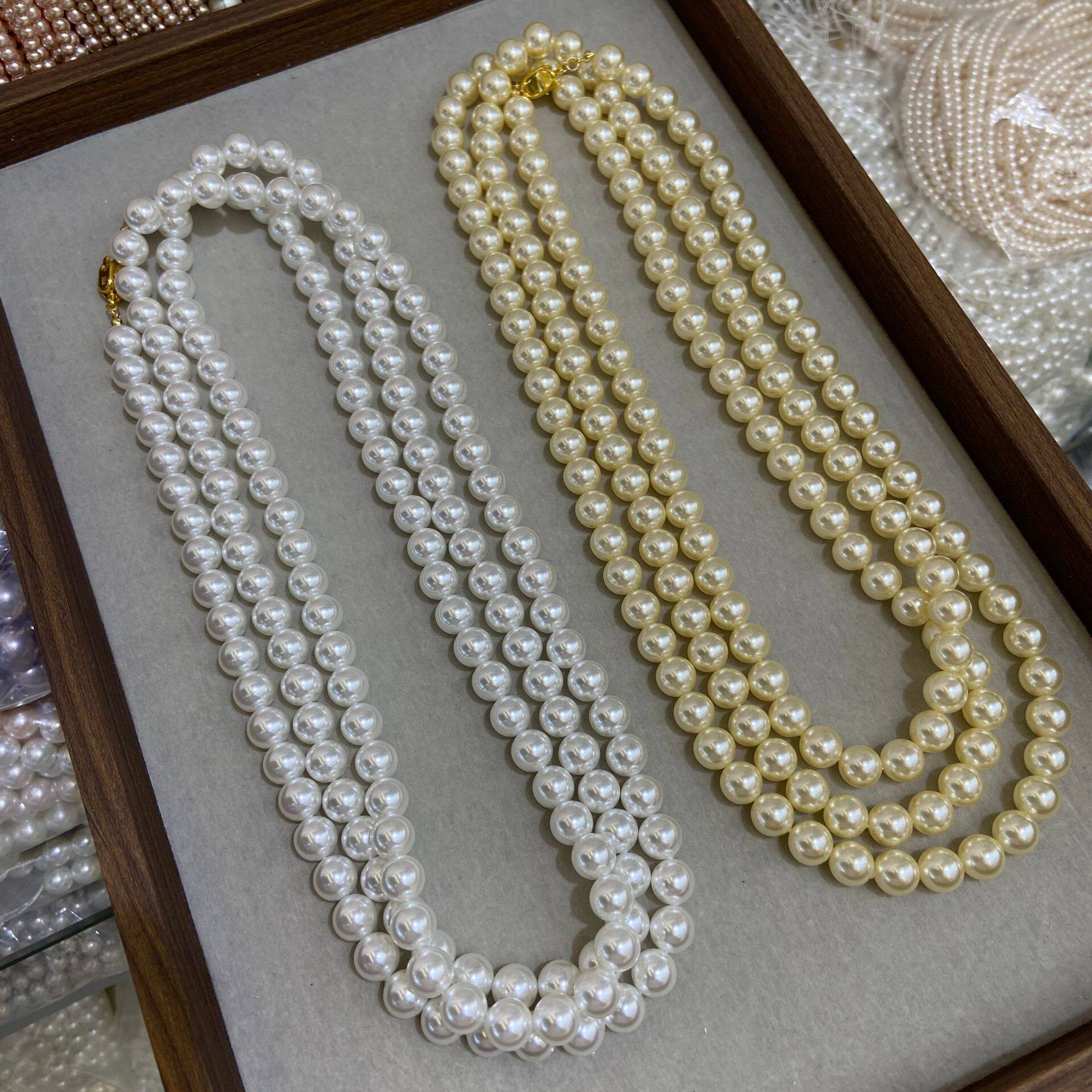 明星热巴同款经典百搭小灯泡施家珍珠项链10MM-160cm长款毛衣链