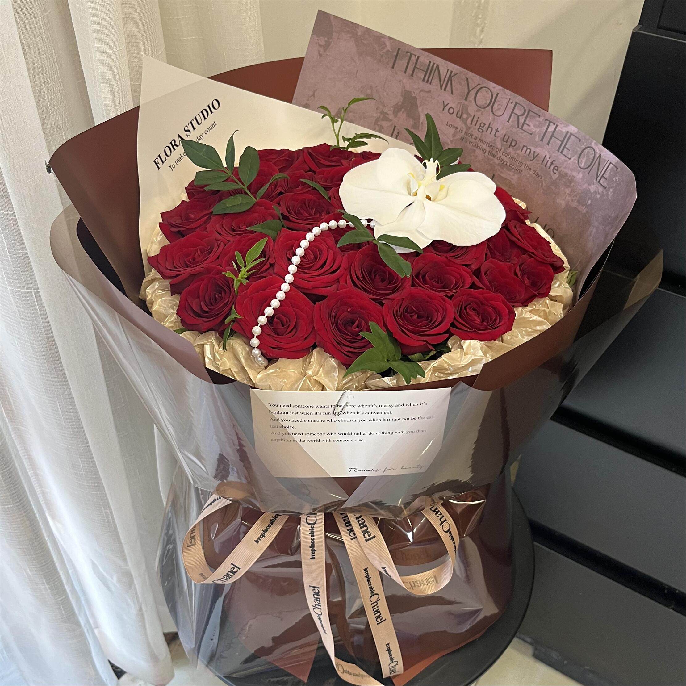 西安鲜花花店同城速递33枝红玫瑰粉玫瑰花束送女友老婆生日表白