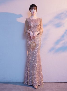 晚礼服女2025新款亮片气质轻奢