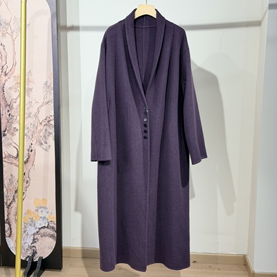赫本风双面羊绒大衣女高个子长款2025年秋冬新款宽松羊毛呢子外套