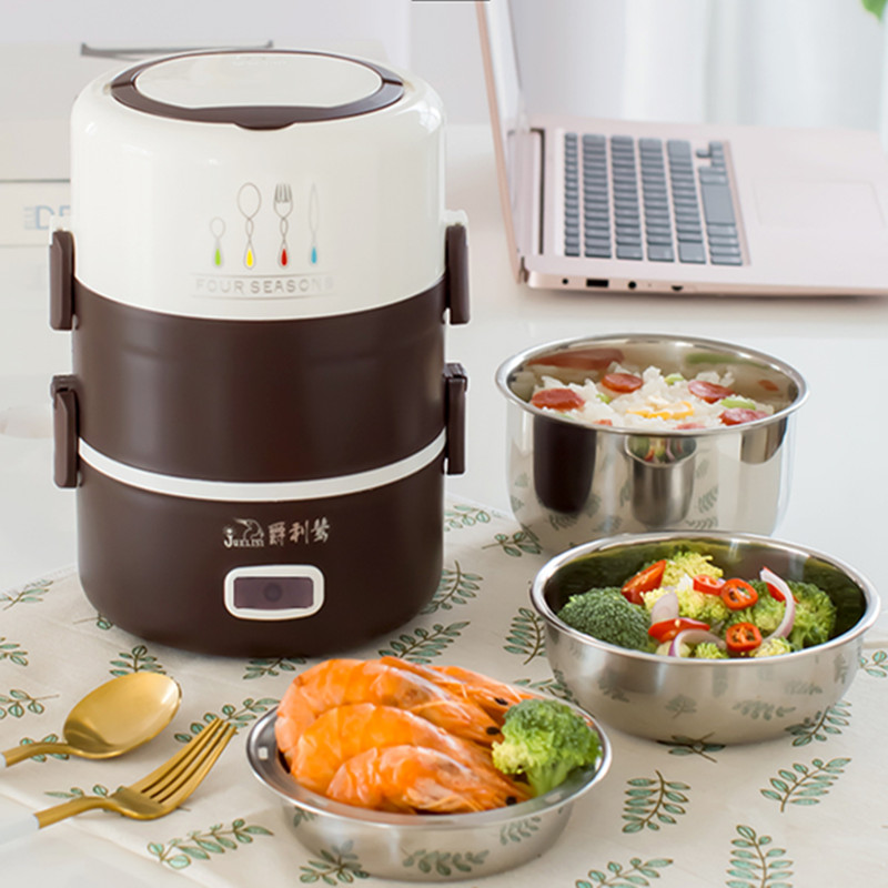 自动迷你多功能便携2人电热饭盒