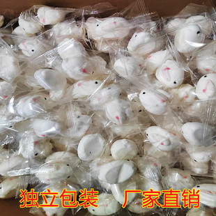 商用批发小兔棉花糖烘焙蛋糕装 饰咖啡奶茶伴侣动物造型网红糖果