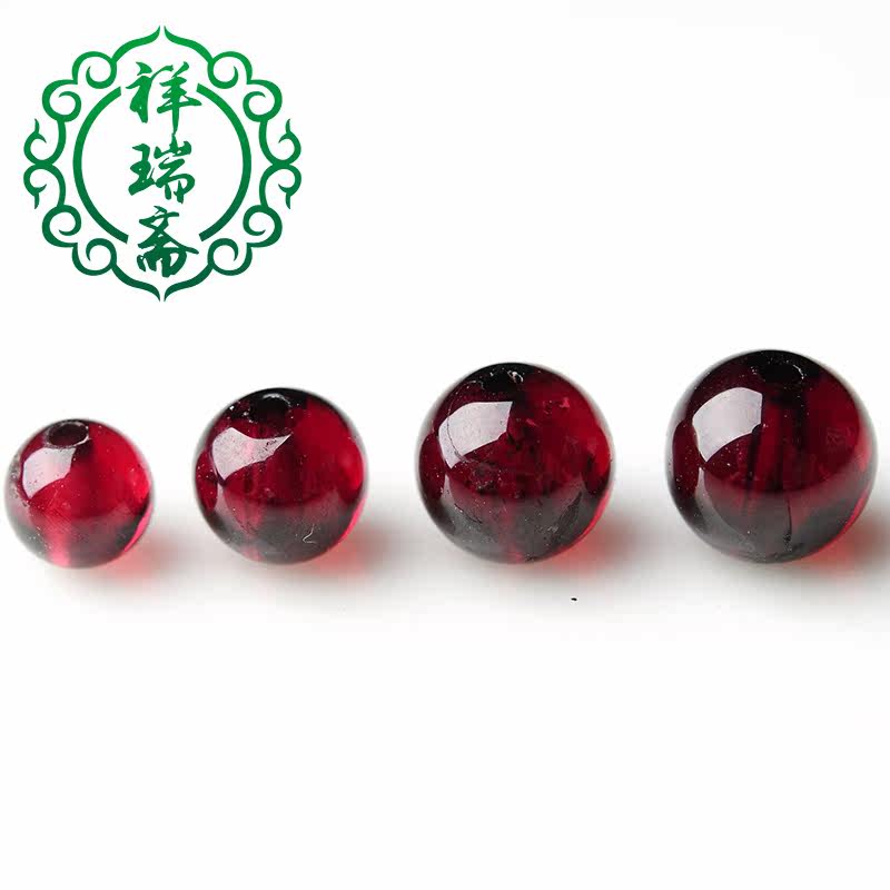 diy酒红色石榴石半成品配饰散珠