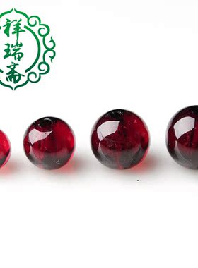 diy酒红色石榴石半成品配饰散珠