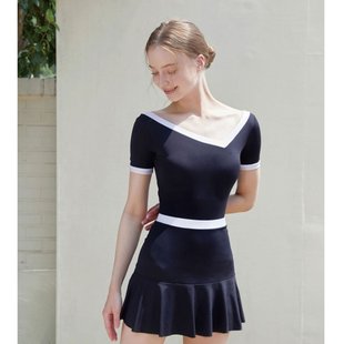 跨境泳衣女款连体2023年新款女孩遮肚显瘦泡温泉连体游泳装bikini