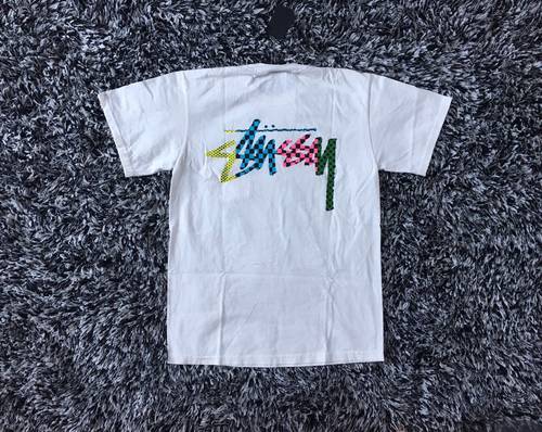 现货 Stussy Checker Stock Logo TEE 经典背后彩色 短袖 T恤情侣