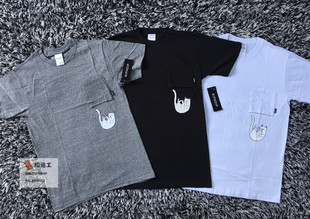 掉落猫咪中指贱猫 RIPNDIP Falling Tee T恤 倒猫反口袋情侣短袖