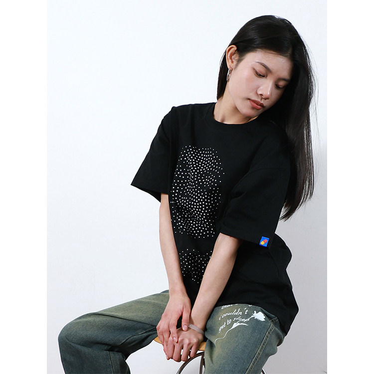 甜梦胶囊PSYCAP波点肖像印花夏季男女同款T恤