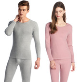 女秋衣秋裤 加厚套装 秋冬长袖 三枪保暖内衣男纯棉厚棉情侣圆领长袖