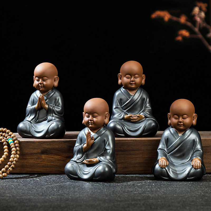 精品宜兴紫砂小和尚可养茶宠