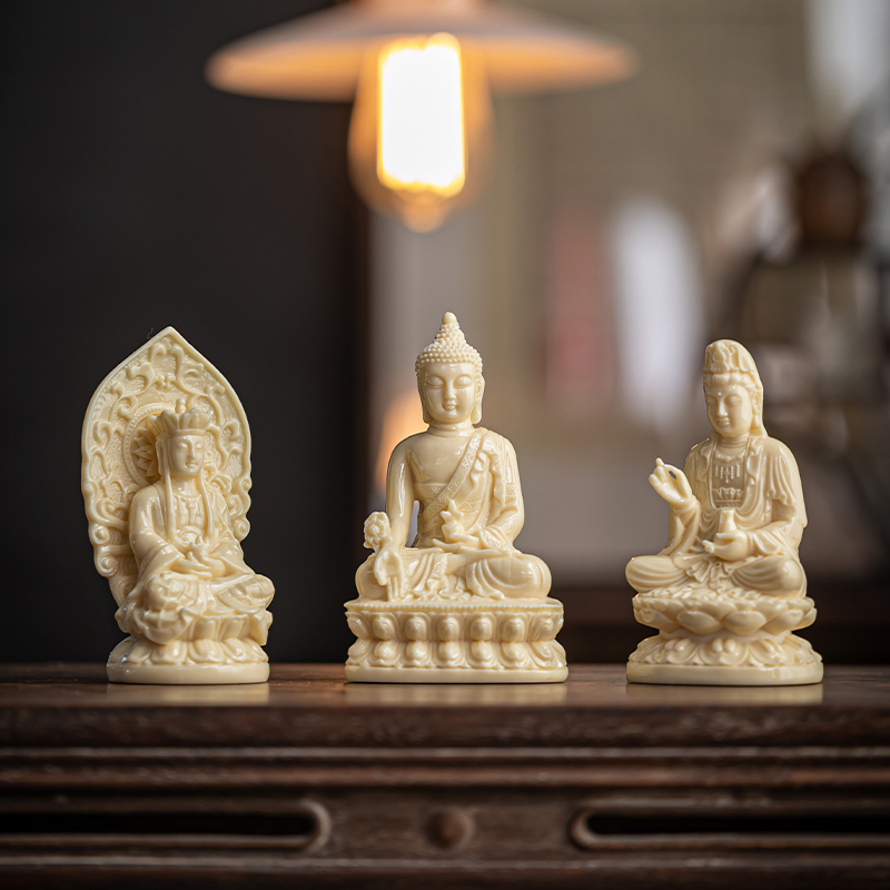 新古典西方三圣人物佛像摆件阿弥陀佛菩萨观音装饰品树脂工艺品