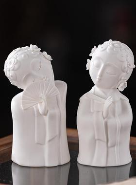 中式禅意人物雕塑摆件