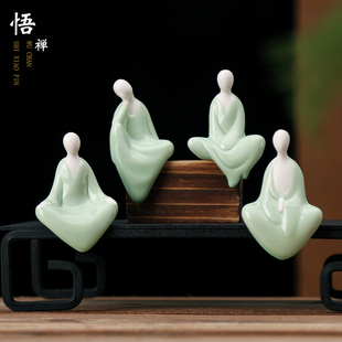 陶瓷创意人物摆件青瓷禅意无相佛鱼缸造景盆景装饰家居装饰