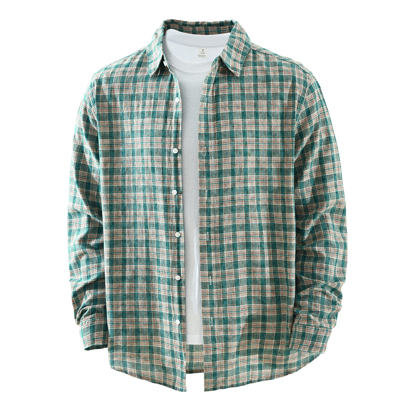 9102日系潮流格子长袖衬衫男士时尚百搭文艺休闲宽松上衣纯棉外套,男装,衬衫,淘宝优惠券,粉丝福利购,淘宝优惠卷