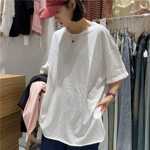 TT圆领宽松短袖T恤女2024新款夏