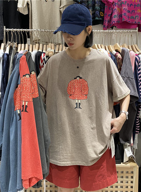TYJR 夏季新款女装2025韩版宽松圆领人物印花短袖T恤女上衣57357