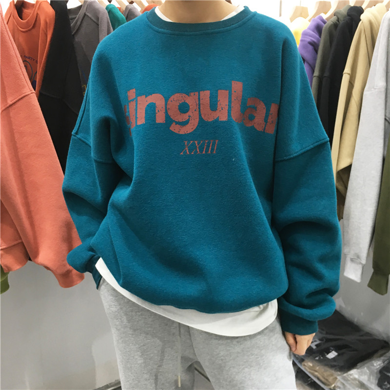 0bf慵懒风宽松字母印花卫衣