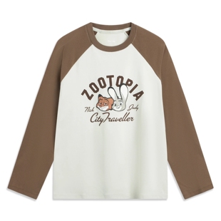 正品李宁迪士尼疯狂动物城联名2026春季新品女长袖文化衫AHSVC14