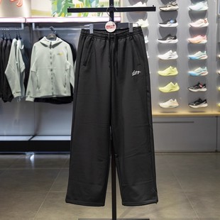 保暖直筒宽松运动长裤 李宁加绒卫裤 正品 新款 AYKV950 女子2025冬季