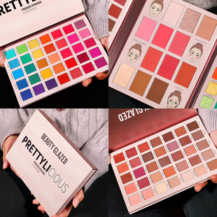 正品beauty glazed眼影盘82色新款多色系腮红修容高光一体彩妆盘