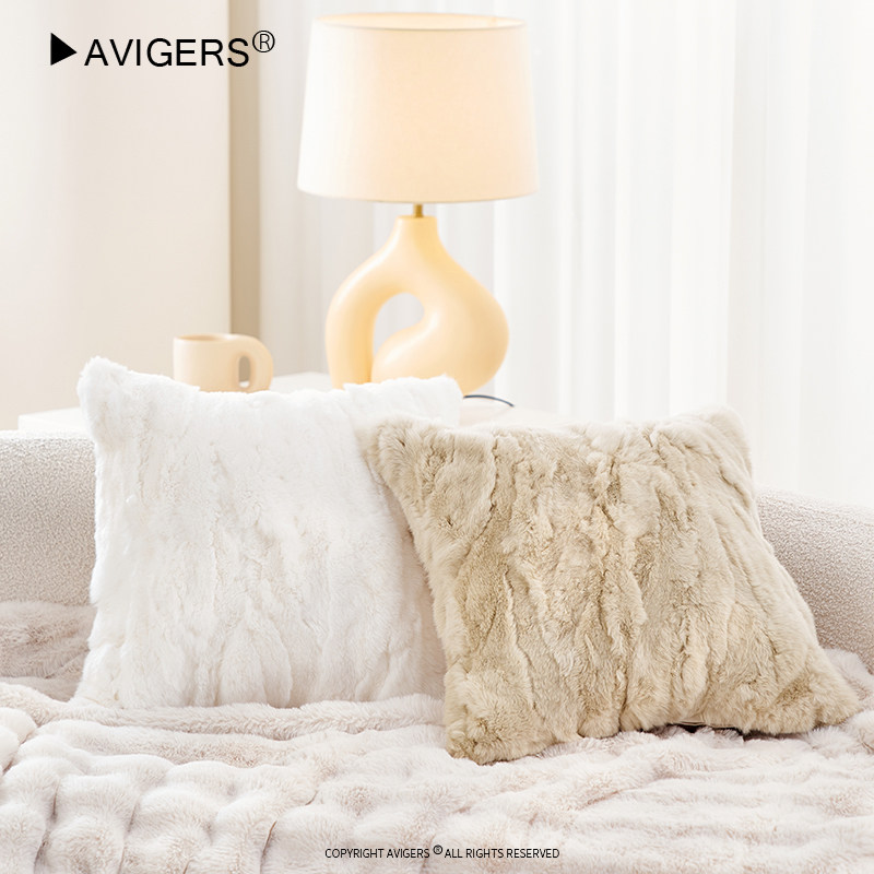 现代简约兔毛方形客厅沙发抱枕靠背垫汽车座椅腰枕轻奢 高级感,居家布艺,靠垫/抱枕,淘宝优惠券,粉丝福利购,淘宝优惠卷