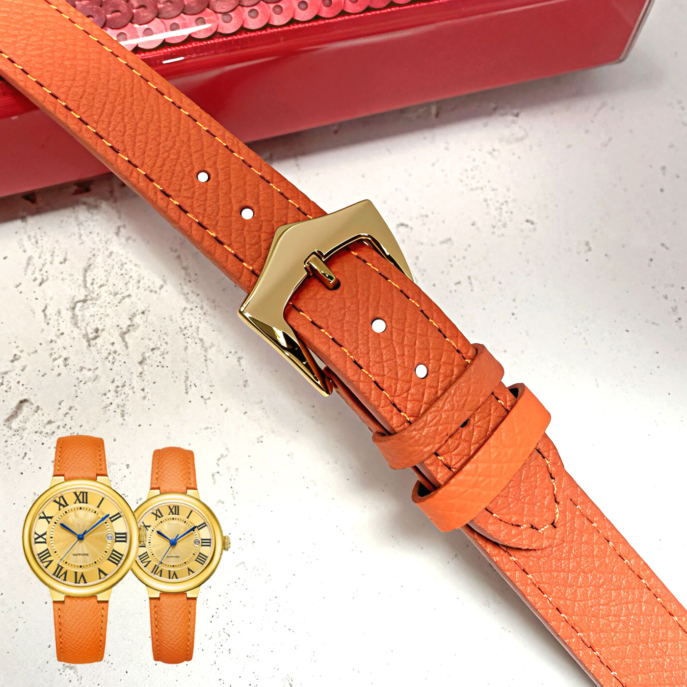 代用西普尼爱玛橙凸接口表带