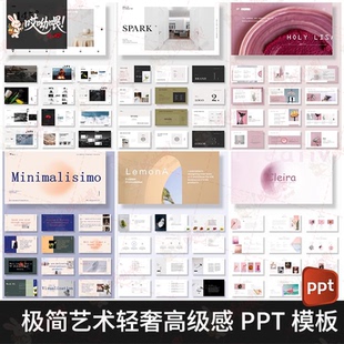 ppt模板极简艺术高级感抽象渐变品牌汇报毕业总结策划作品集商务