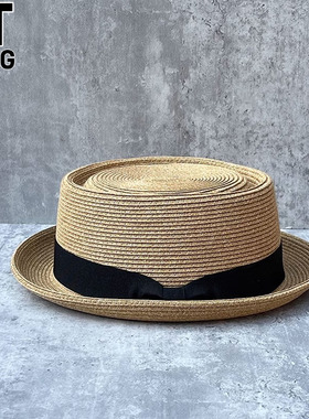 香港I.Tgreg时尚防晒遮阳帽法式复古微卷边草帽夏季草编短檐帽子