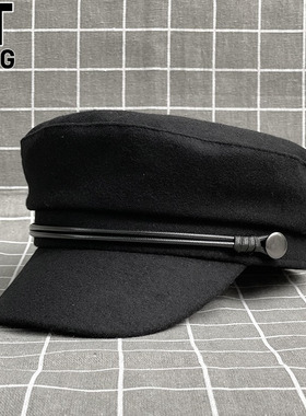 香港I.Tgreg百搭贝雷帽女平顶帽秋冬复古粗蜡绳报童帽鸭舌画家帽