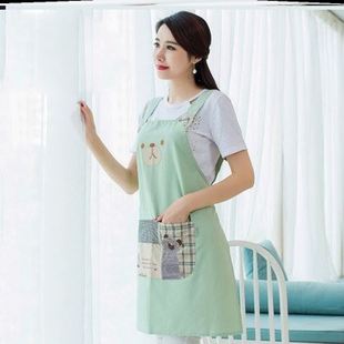 厨房做饭单绘画长 纯棉全棉布料围裙厨房家用 防水防油女2024新款