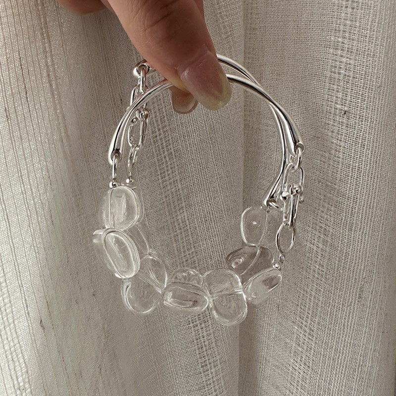 小众天然白水晶手串s925纯银手镯小众设计感手链简约复古手环个性,饰品/流行首饰/时尚饰品新,银饰手链,淘宝优惠券,粉丝福利购,淘宝优惠卷