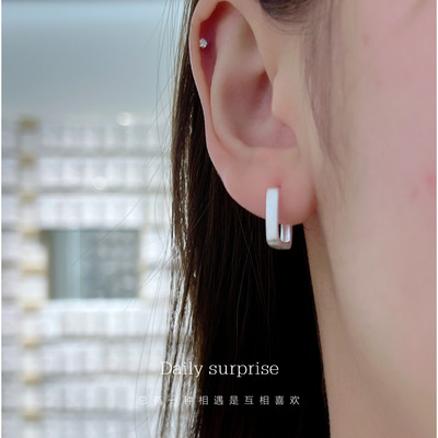足银990磨砂耳扣2g加厚版高级感大众爆款百搭耳环2025秋季爆款