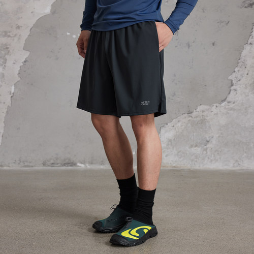 AFTERGLOW矩阵格超弹面料健身训练短裤 夏季凉感透气四分运动男裤