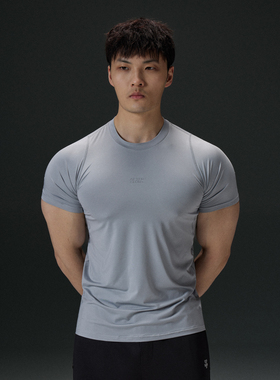 AFTERGLOW四季显大基础健身训练短袖 高弹四针六线速干运动TEE