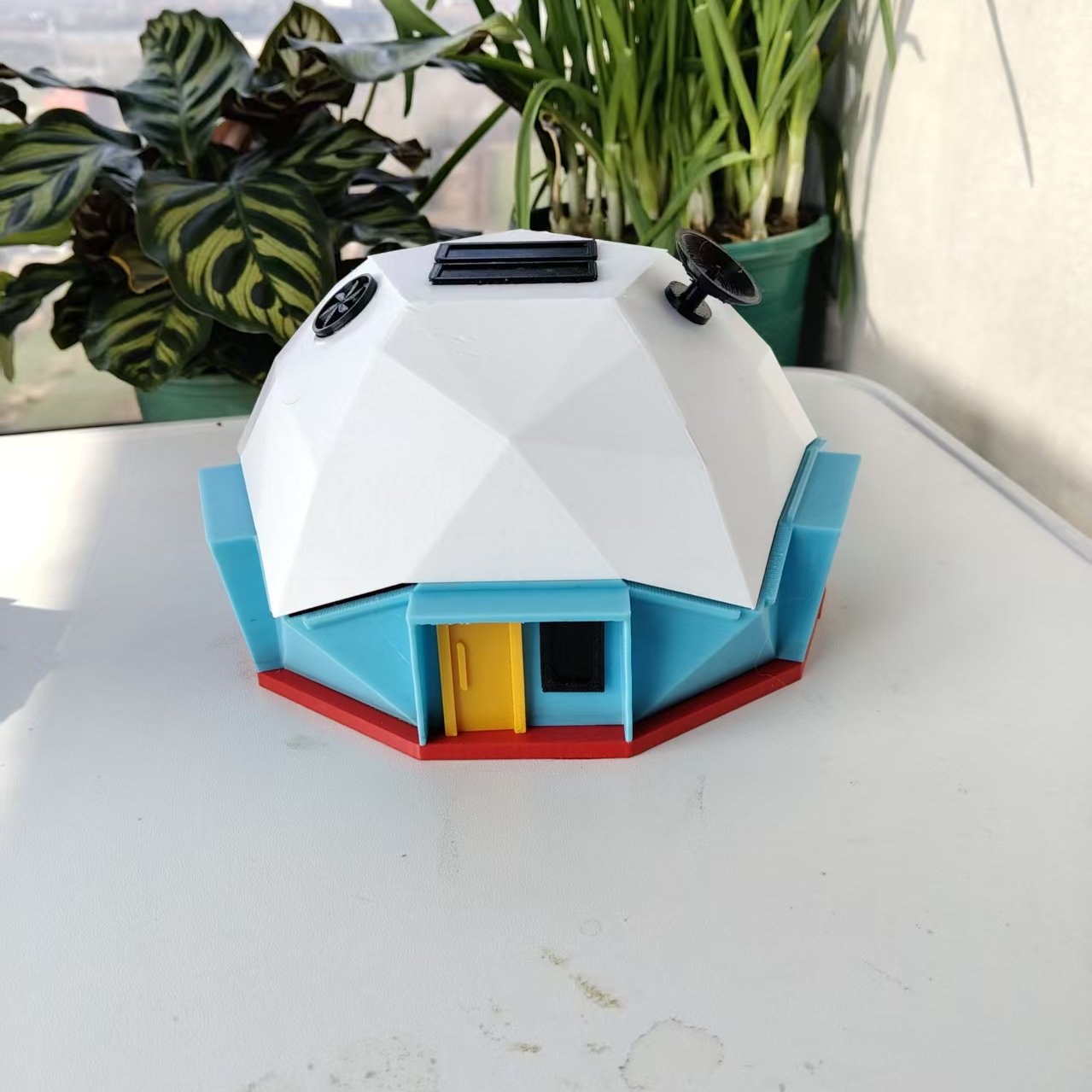 微缩创意火星几何圆顶居住地模型