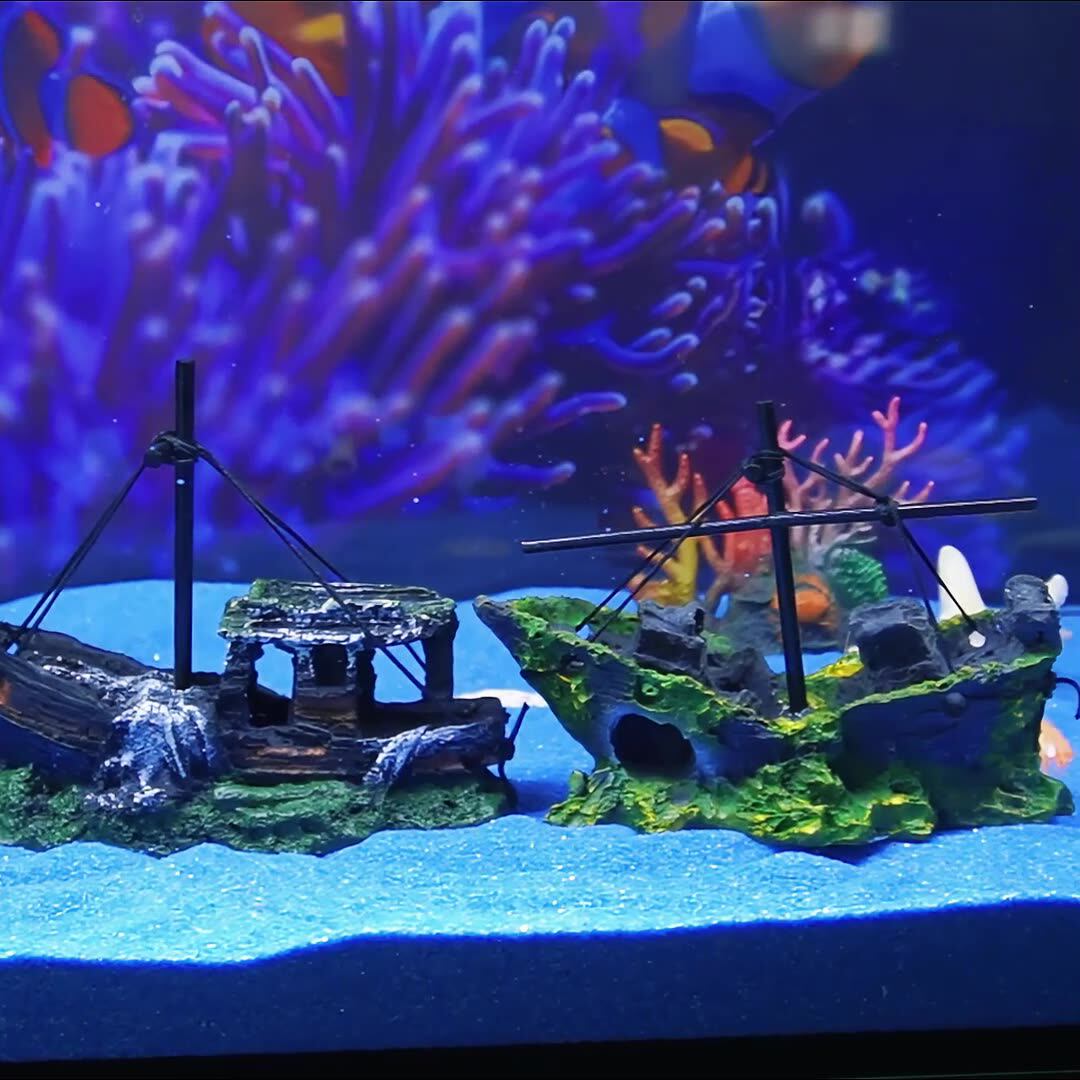 水族海底沉船装饰造景