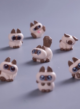 迷你暹罗猫超可爱公仔摆件卡通猫咪微景观diy盆景多肉摆件喵星人