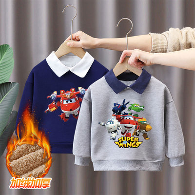 男童Polo衫卫衣秋冬新款加绒长袖