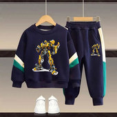 儿童变形金刚运动两件套中大童帅气百搭潮款 男童卫衣套装 春秋新款