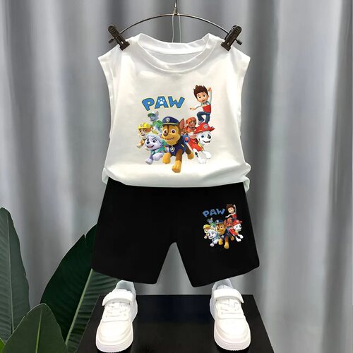 男童夏季新款汪汪队纯棉背心套装