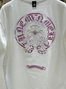 21支210g精梳纯棉 短袖刺绣T恤女白色韩版宽松300斤夏季新款上衣