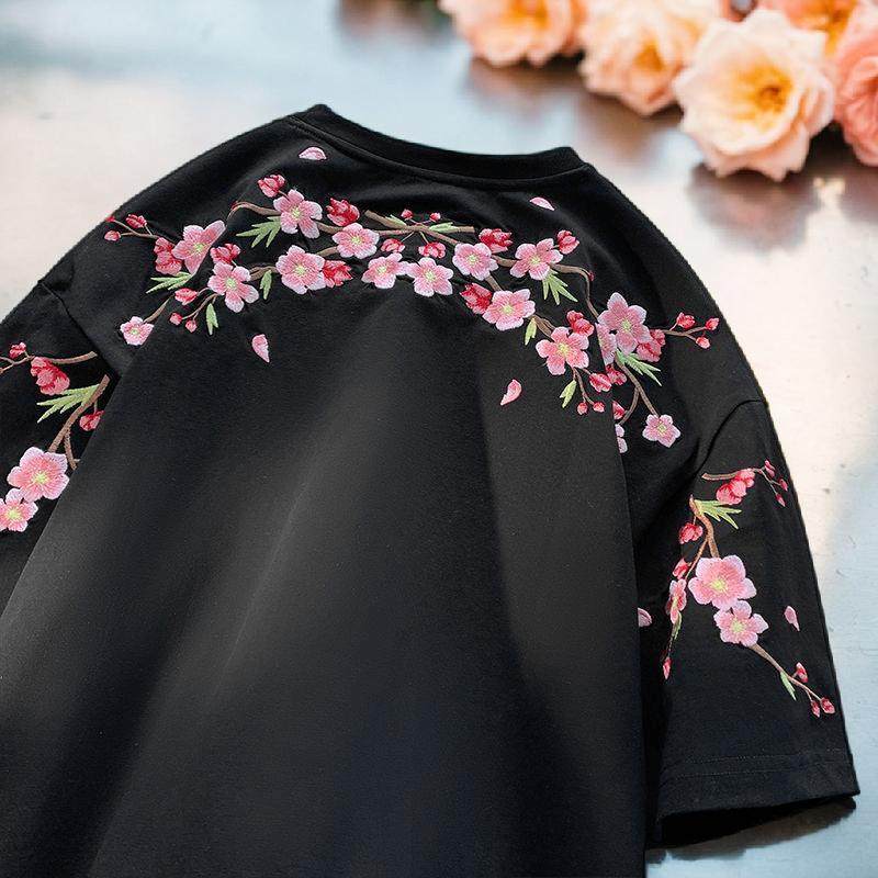 大码300斤爆款梅花国潮刺绣短袖T恤夏季潮牌国风男女重磅宽松上衣,女装/女士精品,T恤,淘宝优惠券,粉丝福利购,淘宝优惠卷