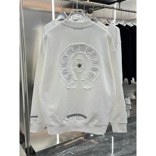 大码 情侣休闲上衣ins 300斤意式 梵高街十字架刺绣圆领卫衣男女时尚