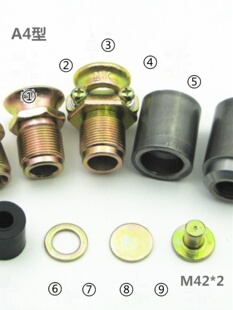 喇叭嘴防爆橡胶圈镀锌垫圈堵片 压紧螺母 M42 直通节 联通节