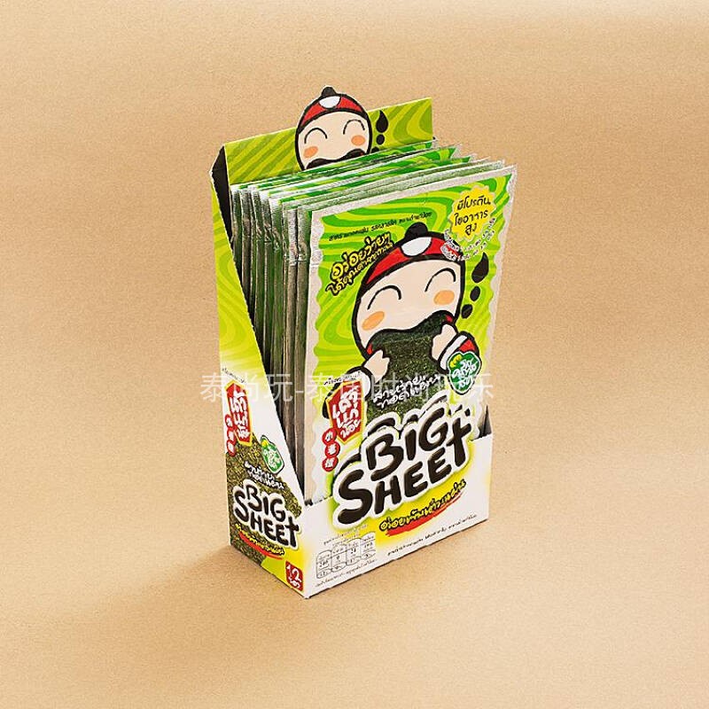 泰国直邮本土小老板big sheet大片炸紫菜即食海苔38.4g满百包邮