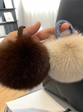 可爱狐狸毛大毛球发绳发圈