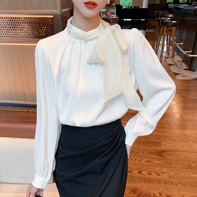 春季新款韩版百搭日常通勤早八蝴蝶结长袖衬衫女上衣打底衫小衫,女装/女士精品,时尚防晒服,淘宝优惠券,粉丝福利购,淘宝优惠卷