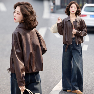 皮衣2026新款今年流行爆款春装巨好看皮褂子皮夹克外套宽松二八月